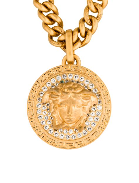 versace pendant 14k|versace medusa pendant necklace.